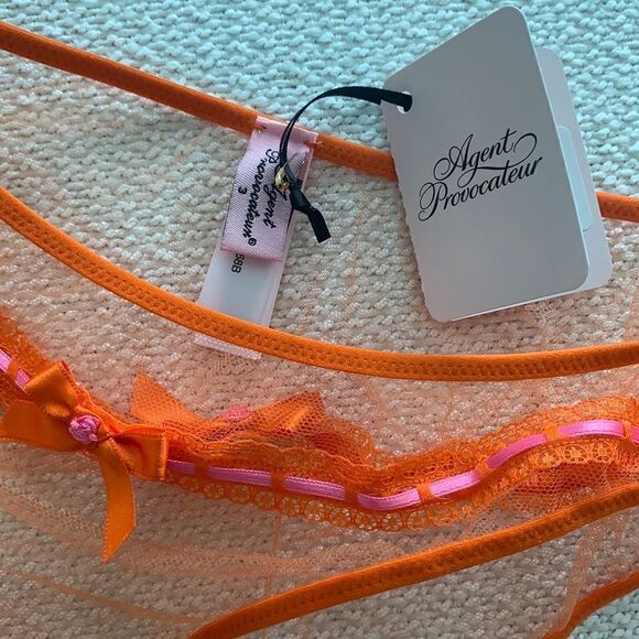 🧡 NWT Agent Provocateur Pollie Sheer See Through Brief - Picture 8 of 8